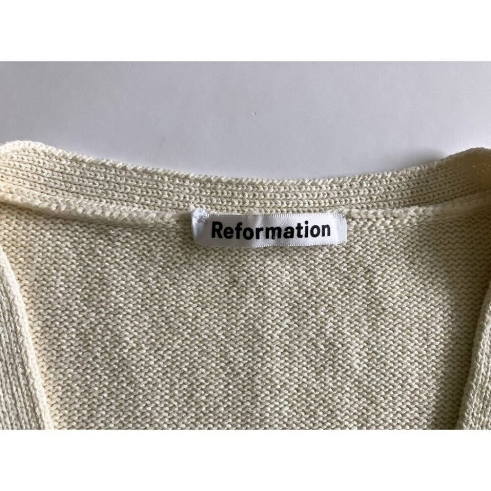 Reformation Tille Cardigan Sweater Cream Size Small - Picture 6 of 8